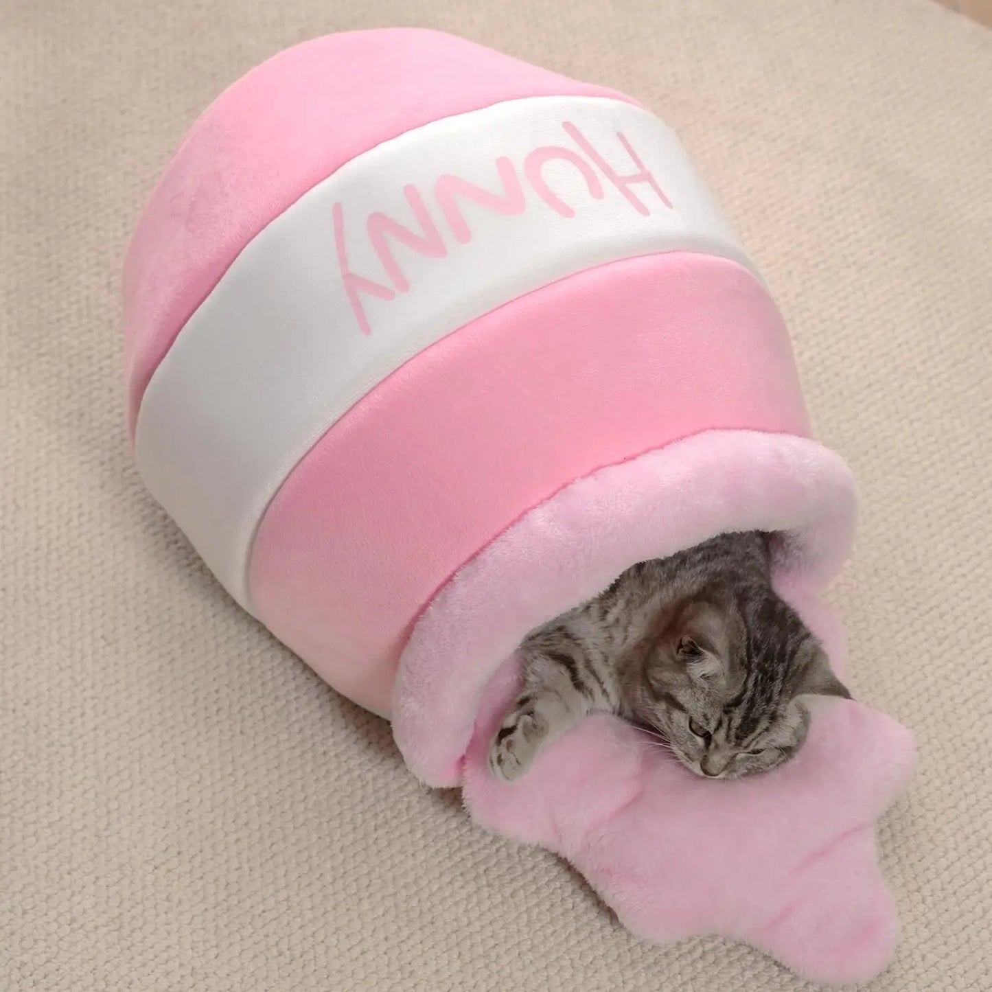Honey Pot Cat Cave Bed, Soft and Thick Rebound Sponge Pet Nest with Removable & Washable Cushion