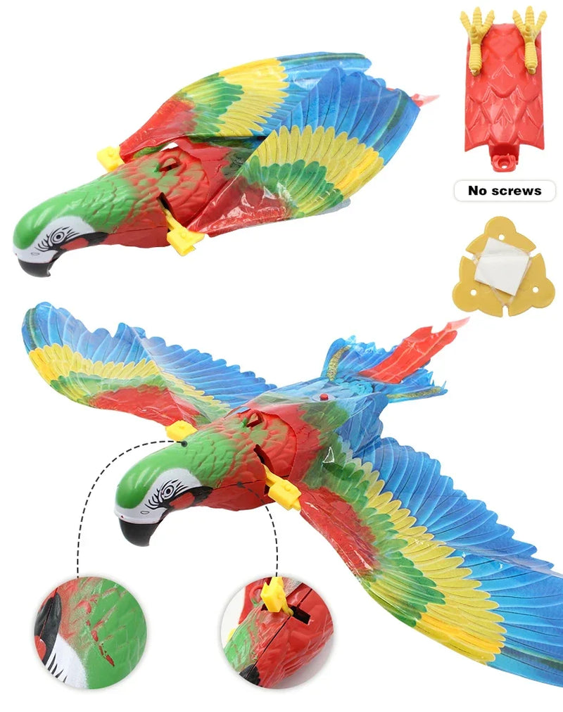 Simulated Bird Interactive Cat Toy Electric Hanging Eagle Flying Bird Cat Playing Electric Eagle Grabbing Rope Playful Pet Toy