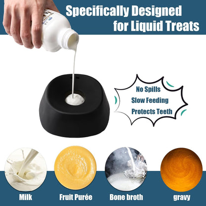 Lick and Roll Bowl for Dogs – No-Mess Slow Feeder for Bone Broth, Yogurt & Supplements | Lick and Roll Bowl with Anti-Spill Rolling Ball | for Senior Dogs, New Puppies & Post-Op Nutrition