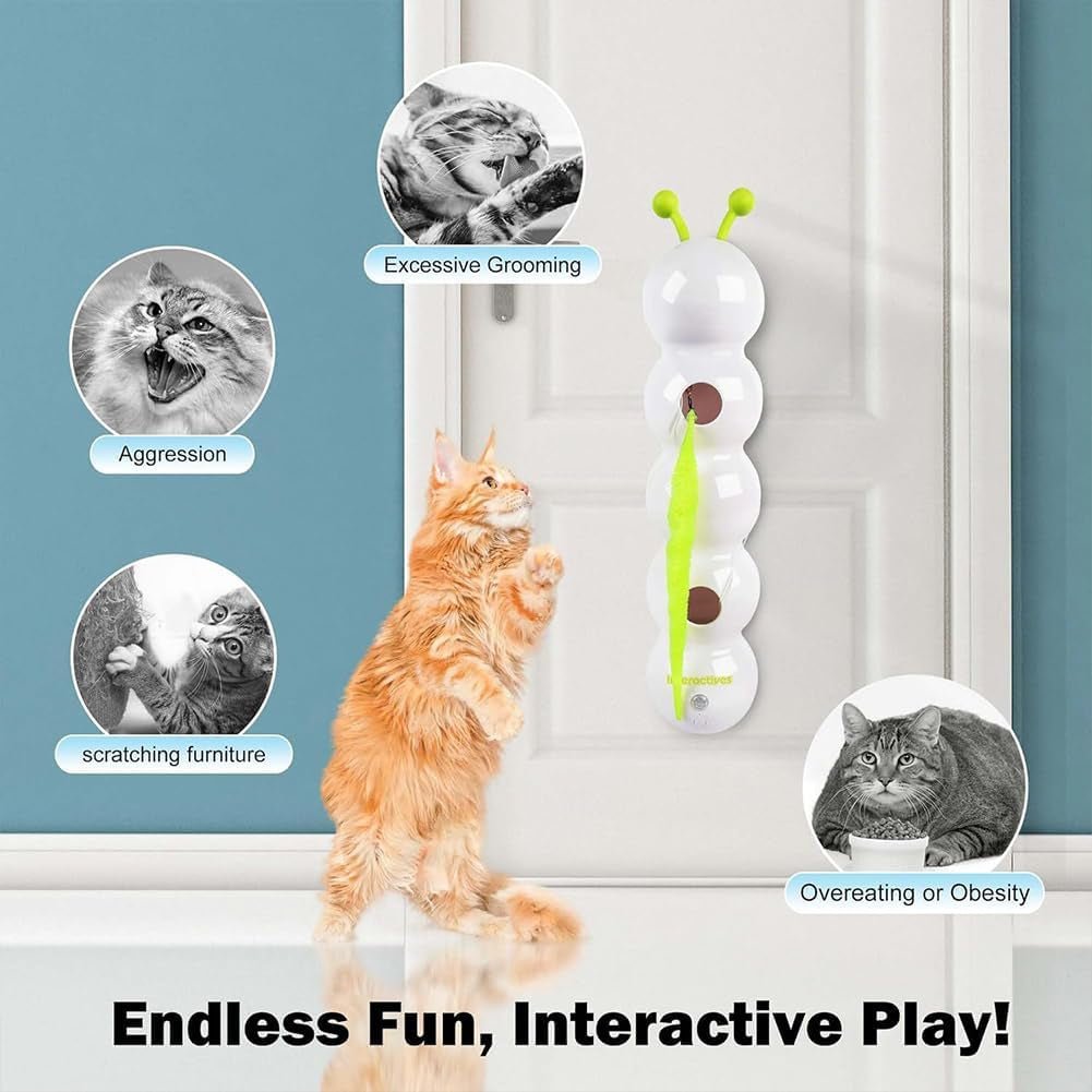 Caterpillar Cat Toy,Interactive Smart Cat Toy, Rechargeable Motion Activated Cats Toys, Bite Resistant, Automatic Kitten Toys for Bored Cats for All Ages Indoor Cat (Style A)