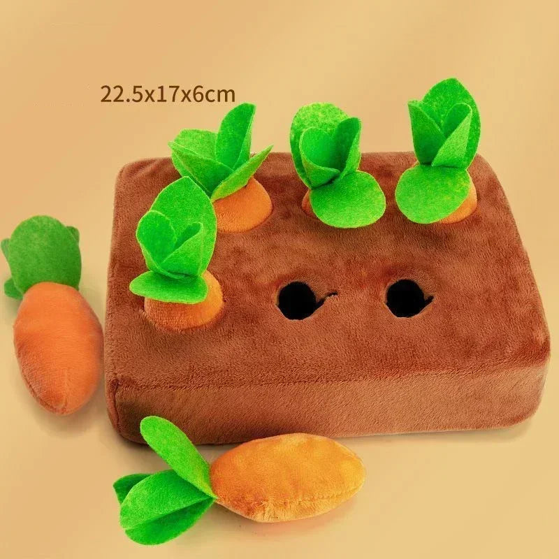 Dog Toys Snuffle Mat for Pet Carrot Plush Toy Mat Innovative Plush Vegetable Field Pull Radish Plush Carrot Dog Interactive Toys