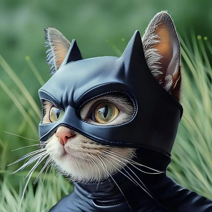 Cat Bat Mask Feline Role-Play Headpiece Form-Fitting Pet Costume Accessory Whimsical and Adorable Cat